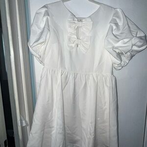 Sugarlips Ivory Dress with Bow Detail